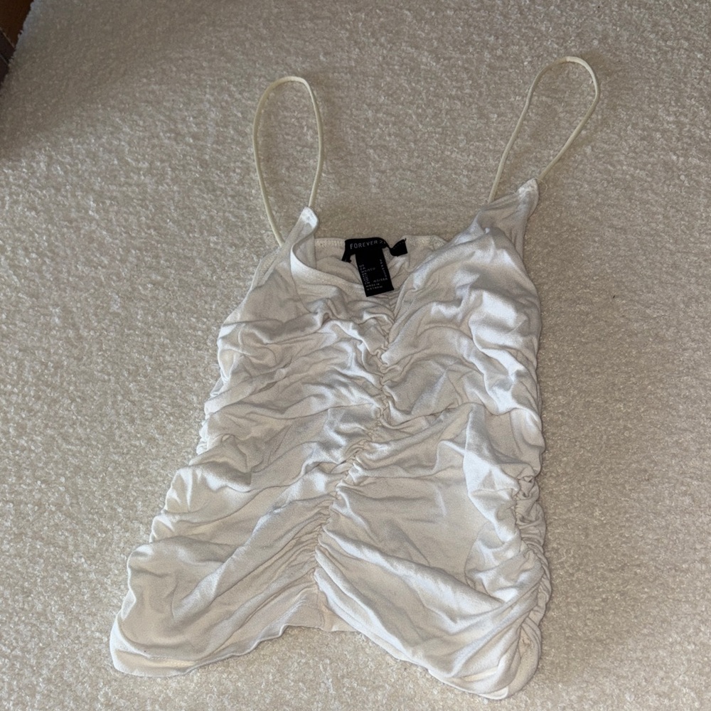 Forever 21 Cream Ruched Camisole